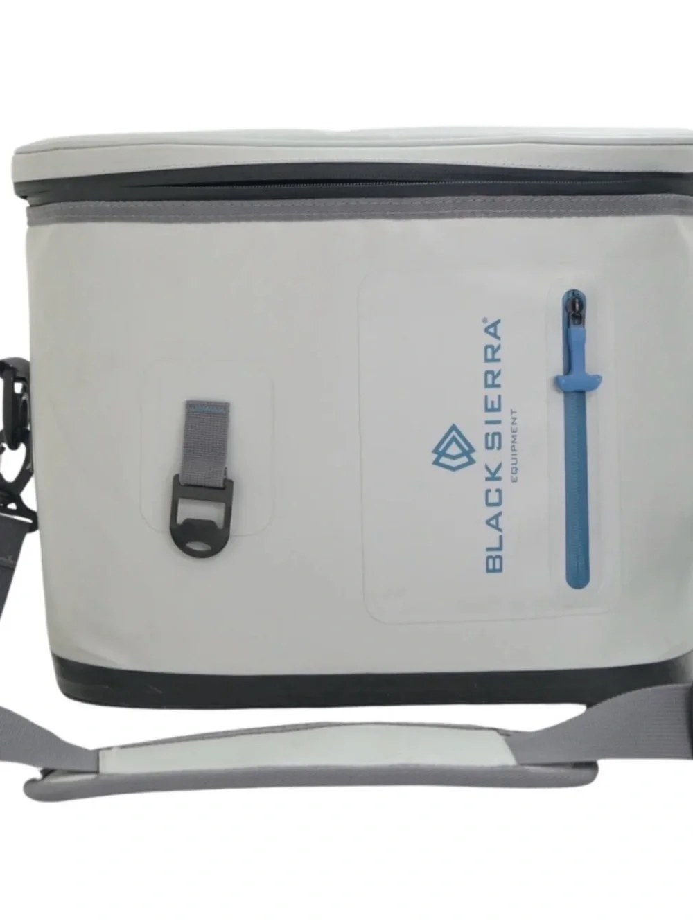White & Blue Soft-Side Camera Bag with Adjustable Strap